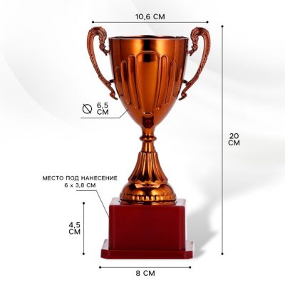 Кубок 045, наградная фигура, бронза, подставка пластик, 20×10.6×8 см, с индивидуальной гравировкой