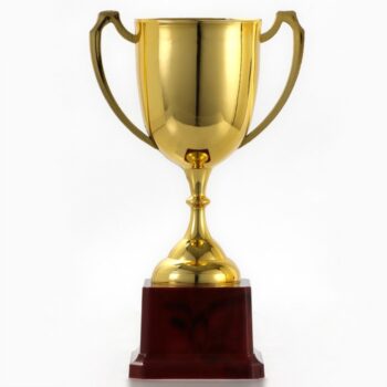 Кубок под нанесение, наградная фигура, золото, подставка пластик, 19.5 см, с индивидуальной гравировкой