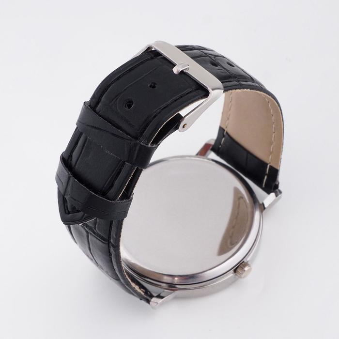 Часы мужские наручные кварцевые "Кобаче", d-3.5 см, хром_2 Часы мужские наручные кварцевые "Кобаче", d-3.5 см, хром, с индивидуальной гравировкой — изображение 3