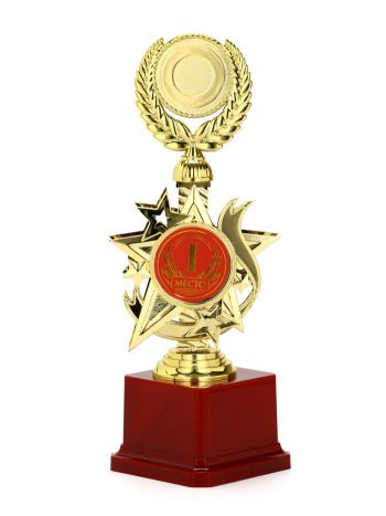 Кубок 192, 1 место, наградная фигура, золото, подставка пластик, 23 см, с индивидуальной гравировкой