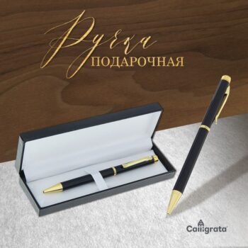 Ручка подарочная, шариковая «Проект» в кожзам футляре, поворотная, с индивидуальной гравировкой