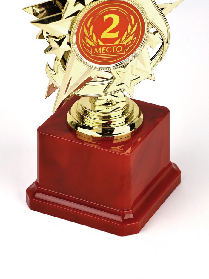 Кубок 192, 2 место, наградная фигура, золото, подставка пластик, 23 см_3 Кубок 192, 2 место, наградная фигура, золото, подставка пластик, 23 см, с индивидуальной гравировкой — изображение 3