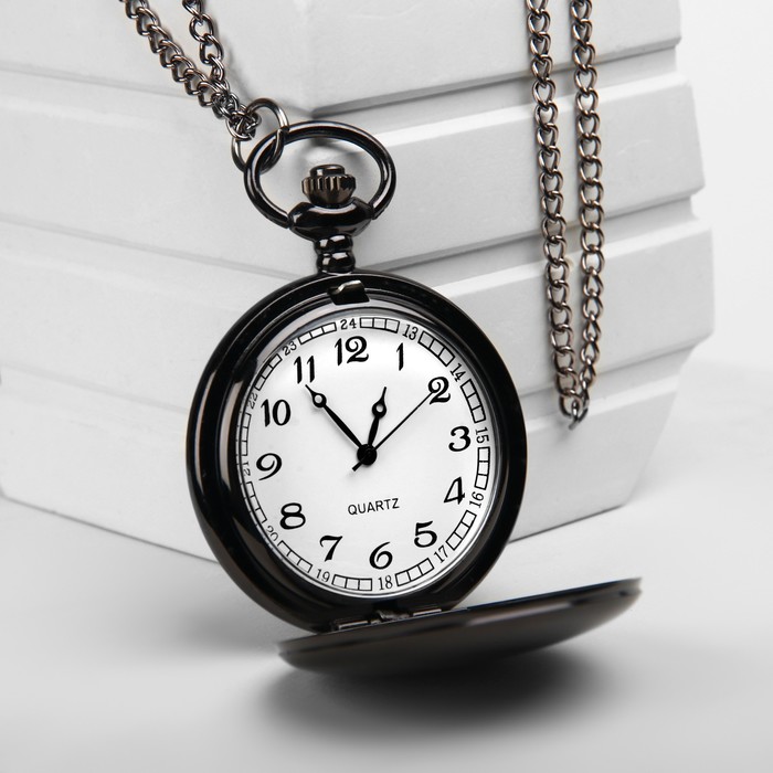 Часы карманные «Классика», кварцевые, 5.5×4.5 см, длина цепочки 80 см, циферблат d=4 см, под гравировку_3 Часы карманные «Классика», кварцевые, 5.5×4.5 см, длина цепочки 80 см, циферблат d=4 см, с гравировкой — изображение 4