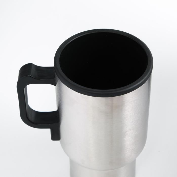 Термокружка Мастер К, 450 мл, 16×8.5 см, автомобильная, сохраняет тепло 4 ч, 16×8.5 см, нержавеющая сталь, серебристая_1 Термокружка Мастер К, 450 мл, 16×8.5 см, автомобильная, сохраняет тепло 4 ч, 16×8.5 см, нержавеющая сталь, серебристая, с индивидуальной гравировкой — изображение 2