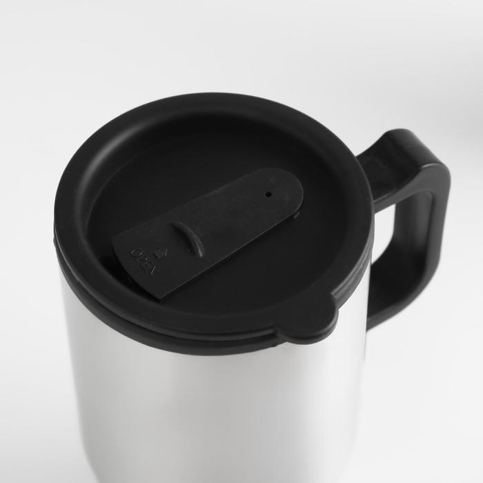 Термокружка Мастер К, 450 мл, 16×8.5 см, автомобильная, сохраняет тепло 4 ч, 16×8.5 см, нержавеющая сталь, серебристая_2 Термокружка Мастер К, 450 мл, 16×8.5 см, автомобильная, сохраняет тепло 4 ч, 16×8.5 см, нержавеющая сталь, серебристая, с индивидуальной гравировкой — изображение 3