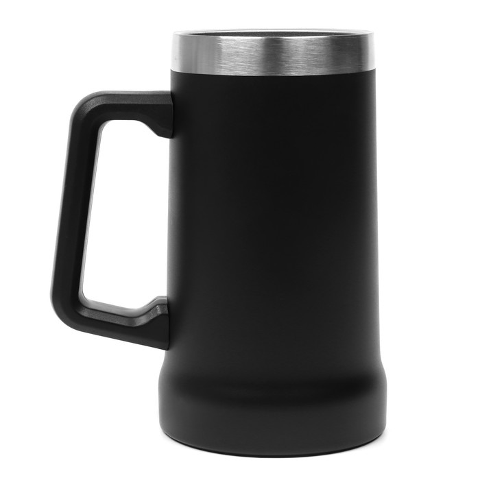 Термокружка Beer, 700 мл, нержавеющая сталь, чёрная_0 Термокружка Beer, 700 мл, нержавеющая сталь, чёрная, с индивидуальной гравировкой