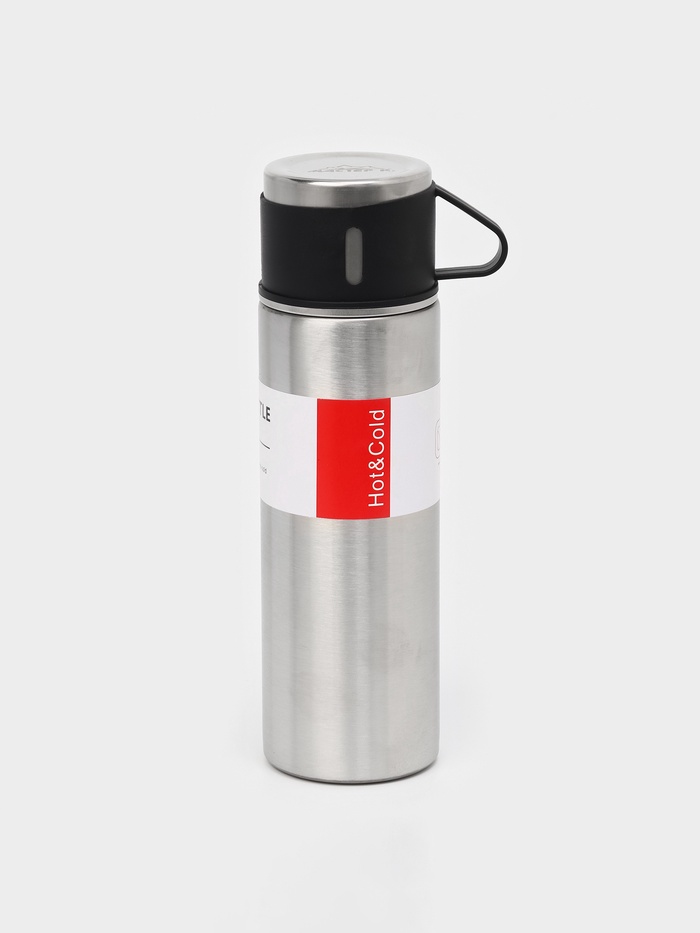 Термос «Мастер К», 500 мл, сохраняет тепло 8 ч, с кружкой, нержавеющая сталь_7 Термос «Мастер К», 500 мл, сохраняет тепло 8 ч, с кружкой, нержавеющая сталь, с индивидуальной гравировкой — изображение 7