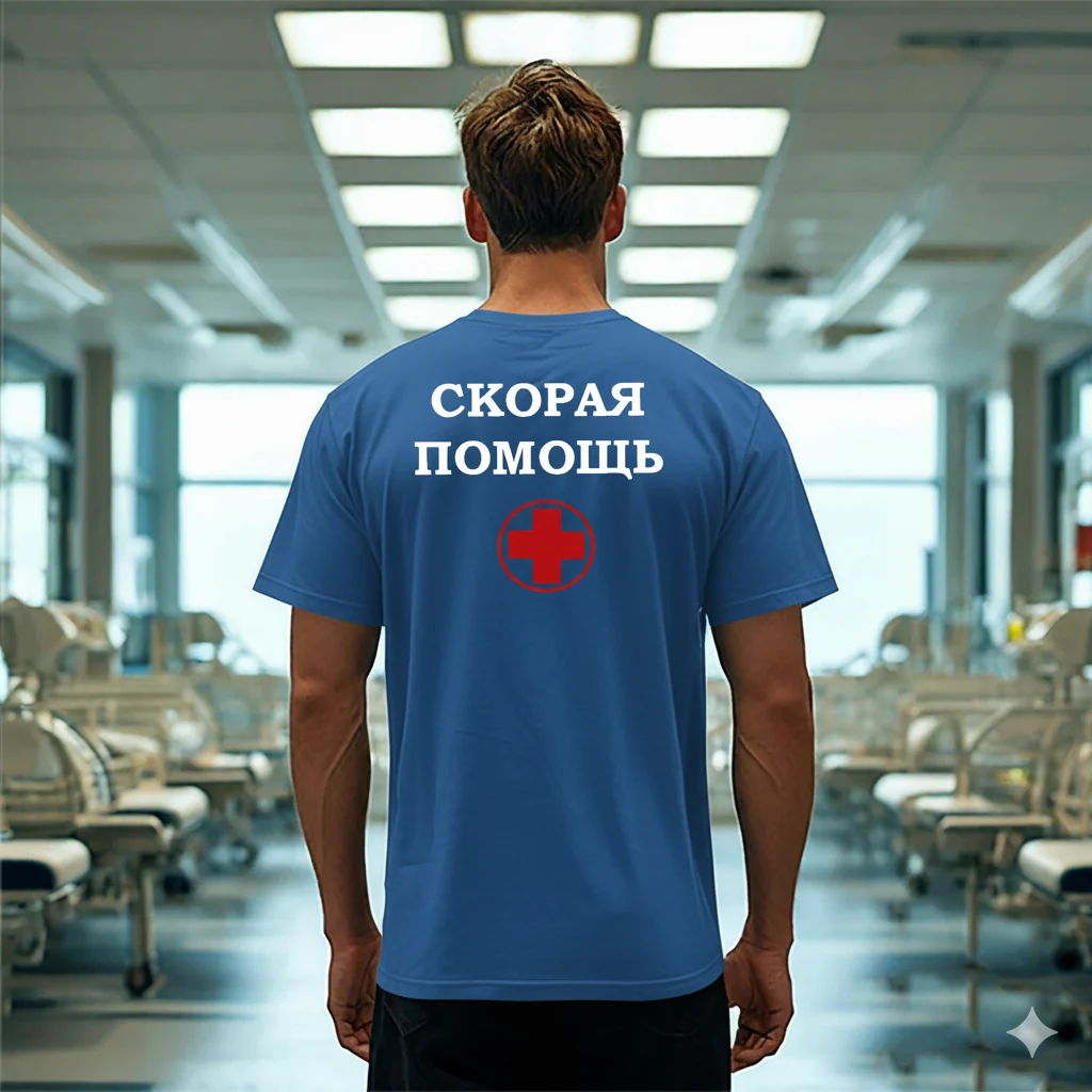 Футболка «Скорая помощь» DTF-печать 100% хлопок