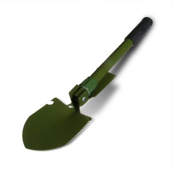 Лопата туристическая, складная, L=41 см, мотыжка, прорезиненная рукоять, в чехле, Greengo, с индивидуальной гравировкой