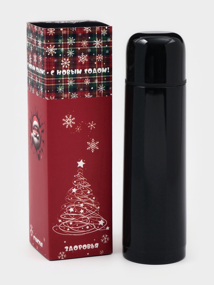 Термос гильза, 500 мл, с кружкой, сохраняет тепло до 8 часов, нержавеющая сталь, чёрный_7 Термос гильза, 500 мл, с кружкой, сохраняет тепло до 8 часов, нержавеющая сталь, чёрный, с индивидуальной гравировкой — изображение 7