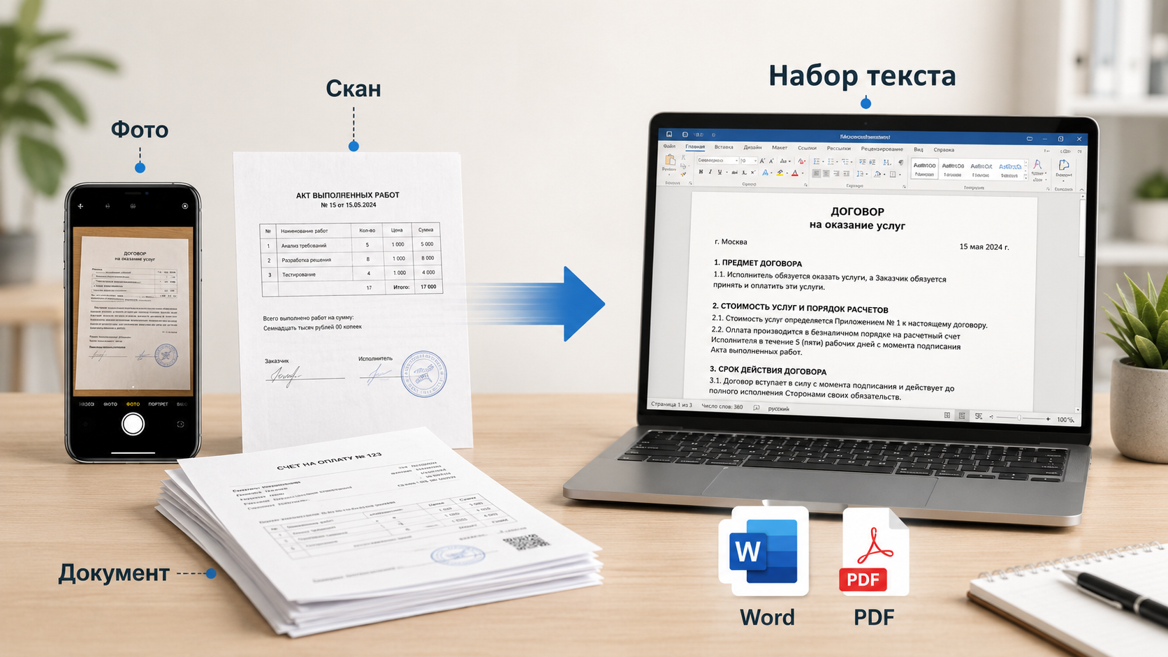 Набор текста с фото и документов в Ногинске — цены